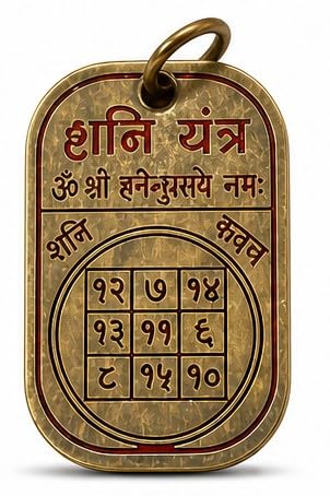 Onlinesalescantt Shani devta Yantra Locket, Ashtdhatu, Golden Yellow, Rectangular, Traditional Hindu Religious Kavach Pendant, 3x2 cm-picture-20