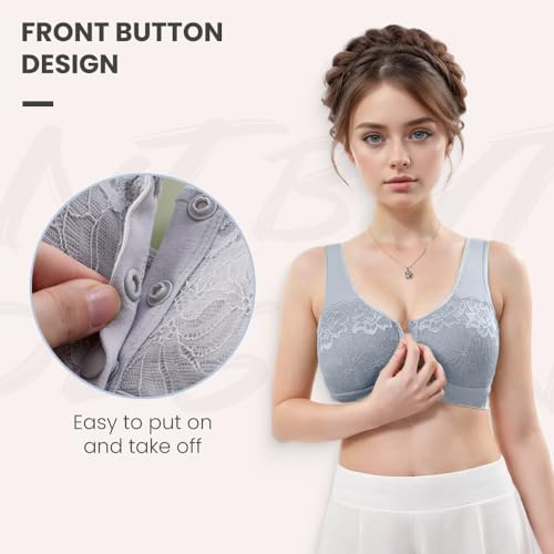 Daisy Bra for Seniors, 2025 New Daisy Bras for Women Front Closure No Underwire Wireless Snap Closing Bras2