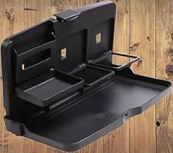 Nick Jones Car Back Seat Folding Tray Table Organizer Back Seat Mounted Foldable Dining Table Multi-Functional Portable Snacks Tray with Water Cup Bottle Holder Phone Holder Universal for All Cars
