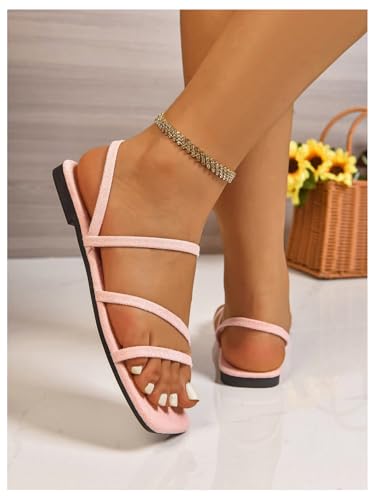 Image of GORGLITTER Women's Rhinestone Wedding Flat Sandals Sparkly Strappy Glitter Dressy Slip on Bling Bridal Prom Cute Slide Shoes
