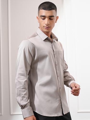 Image of Highlander Men's Slim Fit Formal Shirt | Solid Formal Shirt for Men | Comfortable Fabric | Stylish Design for Everyday Use & Office Wear