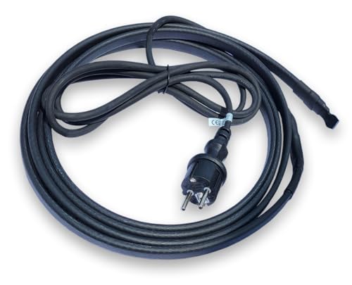 Vorgefertigtes selbstregulierendes Heizkabel CALORIQUE HTM 10W/m zum Schutz vor Frostschäden an Wasserleitungen - Rohrbegleitheizung - Konfektioniert mit Schuko Stecker - 4m