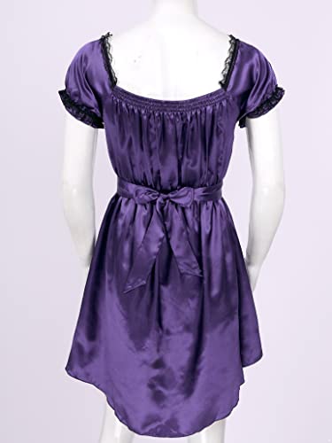 Yartina Men's Sissy Lingerie Satin Lace Frilly Dress Ruffles Pajamas Nightwear Crossdress Nightdress3