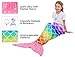 NikNio Mermaid Tail Blanket for Girls Soft Flannel Wearable Blanket Sleeping Snuggle Kids Christmas Gift Ideal 3-4 4-6 7-8 10-12 Rainbow Pattern