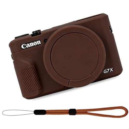Funda para cámara Canon G7X Mark III silicona marrón miniatura 1
