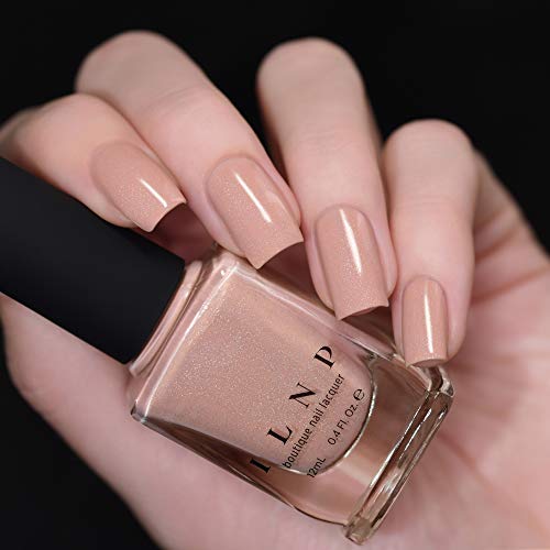 Image of ILNP Overcoat - Creamy Beige Neutral Nude Nail Polish, Subtle Holographic, Chip Resistant, 7-Free, Non-Toxic, Vegan, Cruelty Free, 12ml