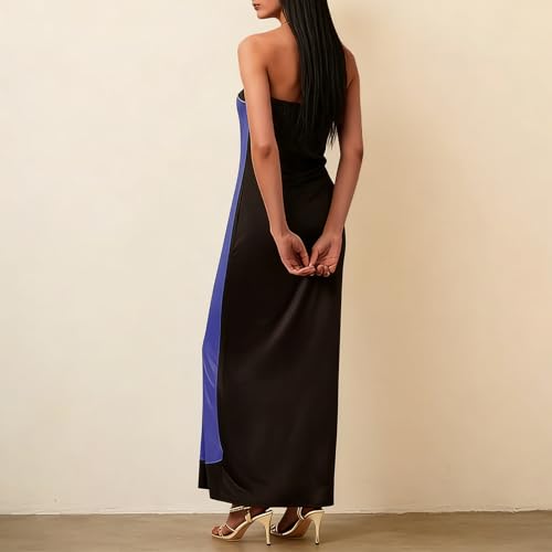 Image of Zwirelz Women Strapless Maxi Dress Boho Floral Print Flowy Long Tube Dress Off Shoulder Loose Beach Sundress