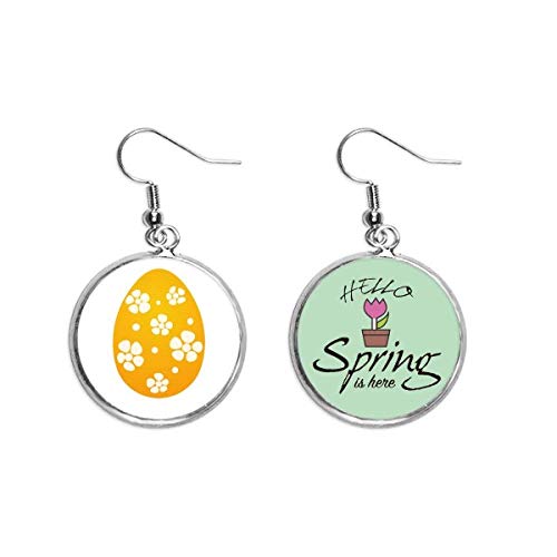 Pendientes de huevo de Pascua amarillo el regalo de joyería religiosa para esta primavera
