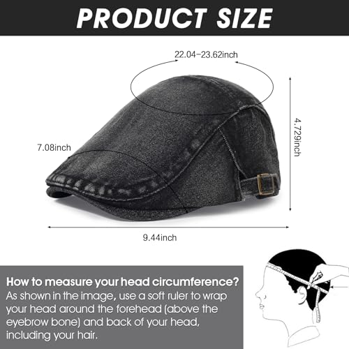 Image of 3Pcs Men's Newsboy Caps Cotton Cooling Hat Adjustable Flat Cap for Men