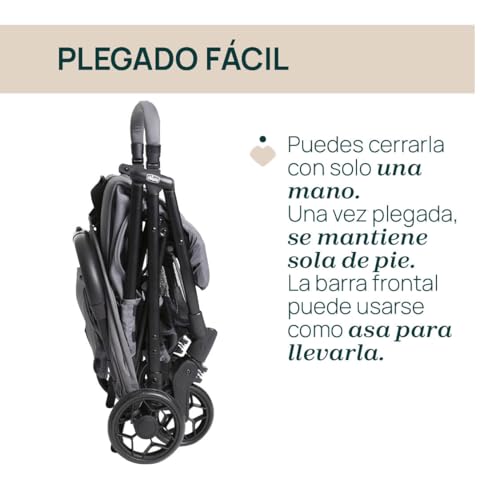 Miniatura 5 de Chicco Urbino Silla de Paseo, Desde nascimiento hasta 22 Kg, Carrito Bebé, Plegado automatico con una sola mano, Compacto y Ligero, Capota con Protección UV50+, Respaldo Ajustable y Reclinable, Gris