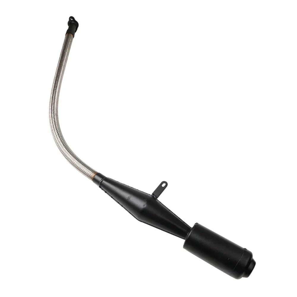 Tubo escape mofle Tubo flexible de plata negro del silenciador para las piezas motor gasolina la bicicleta 80cc