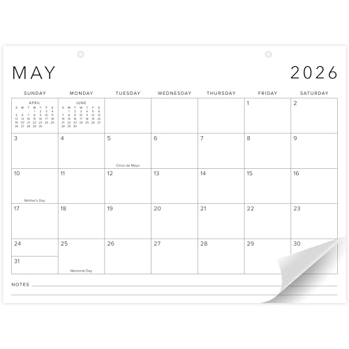 Aesthetic 2026 Desk Calendar 16' x 12' - Runs From January 2026 Until July 2027 - Large Minimalistic Office Desktop/Wall Calendar Pad for Easy Organizing