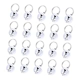 HANABASS 20 Campanas de Latón Multifunción para Mascotas Cascabeles Plateados de 20 MM Set de 20 Piezas para Perros y Gatos Accesorios Portátiles para Collar y Decoración Navideña