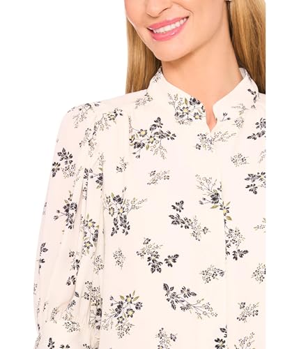 CeCe Women's Puff Short Sleeve Button Front Top3