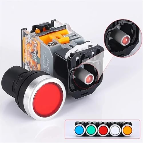 Bouton-poussoir LA38 22mm 1NO 1NC interrupteur instantané LED - 6