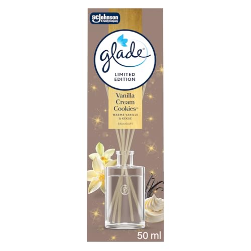 Glade Raumduft Duftstäbchen, Für Zuhause und das Badezimmer, Mit natürlichen Ölen, Vanilla Cream Cookies, Hält 15 Wochen, 50...