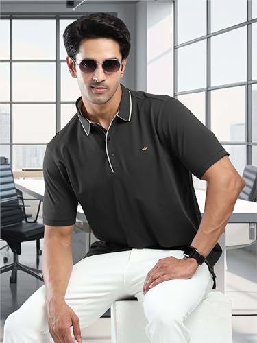 Image of STELLERS Men's Premium Softberry Pique Polo T-Shirt | Feather Touch Feel |Regular Fit| Odour Resistant| Anti-Static| Wrinkle Free | Quick Dry | Stretchable | Lightweight | Sweat-Proof