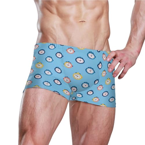 Cute Clock Mens Swim Trunk Swimwear Bathing Suit Swim Brief Square Leg Board Short S B04049263