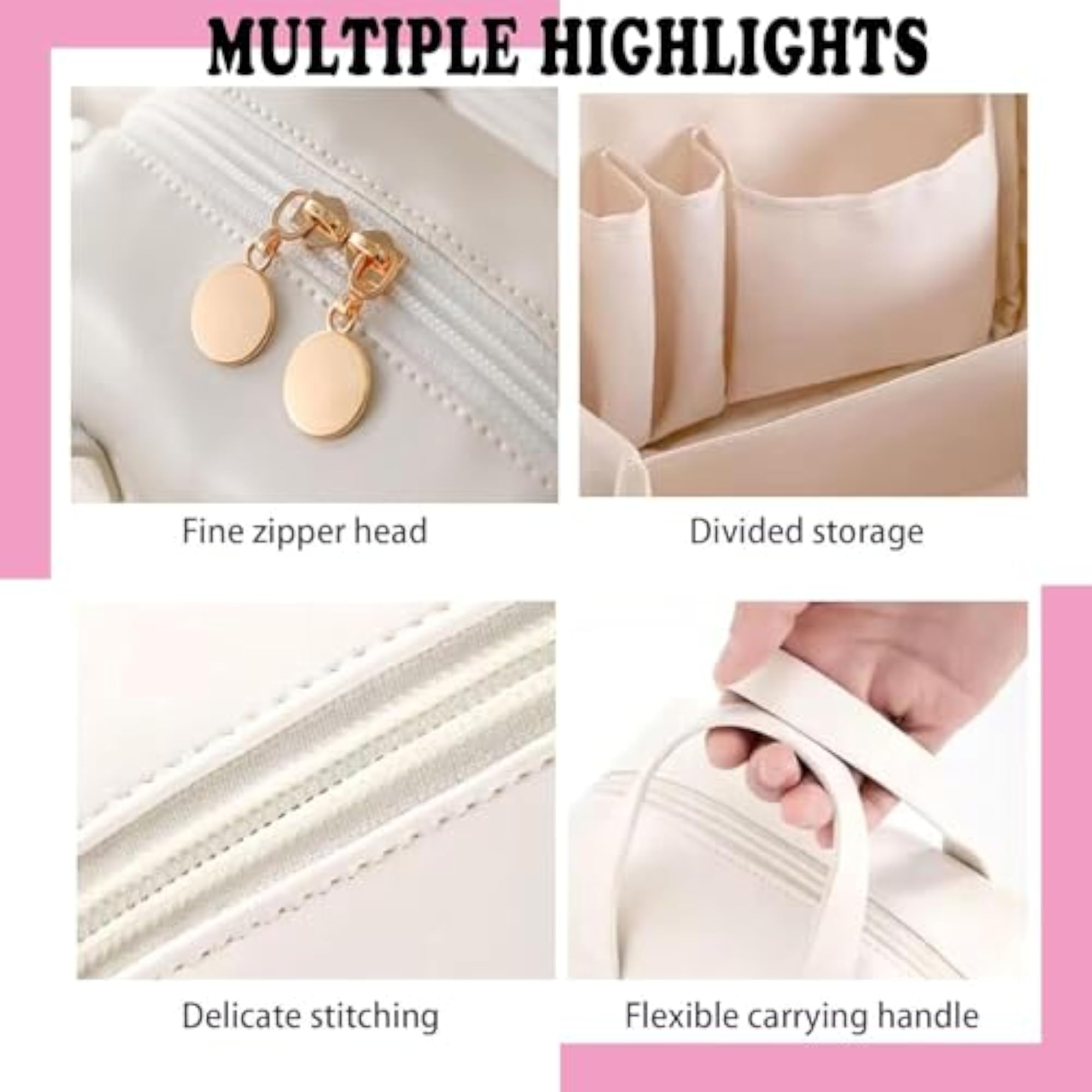 Large Capacity Leather Cosmetic Bag for Women