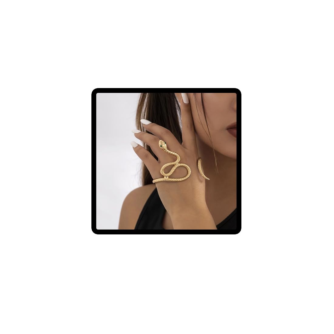 SGERUFZ Set Bracciale, Anello e Orecchini Serpente con Charme Brillante - Gioielli Animalier per Donne e Ragazze - Regalo (Argento
