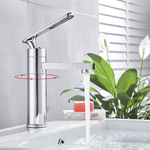 Robinet d'évier de salle de bains blanc compact en laiton véritable