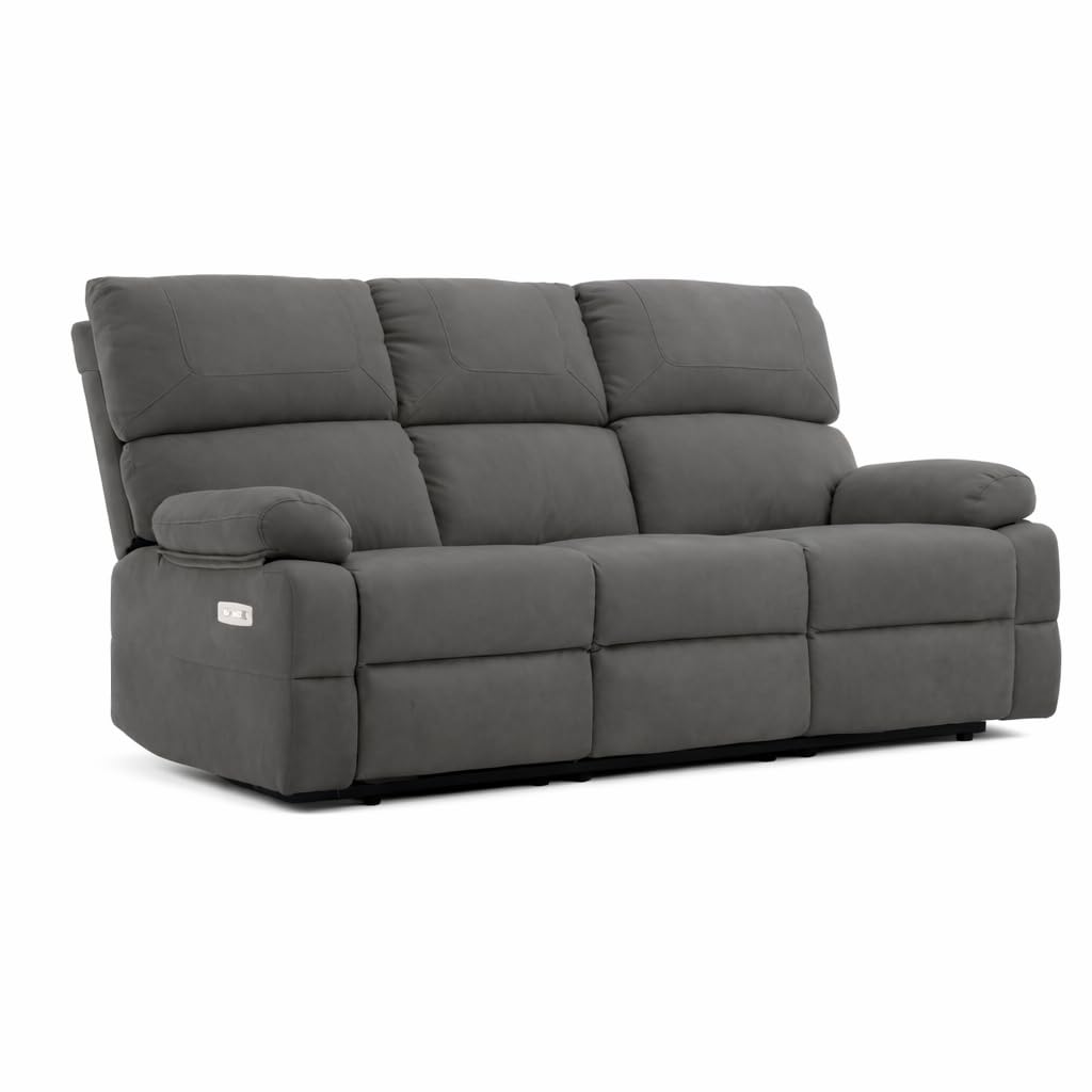 Decor Space Divano Cassiopeia con doppio recliner elettrico e rivestimento in tessuto per interno (2 posti/Beige)