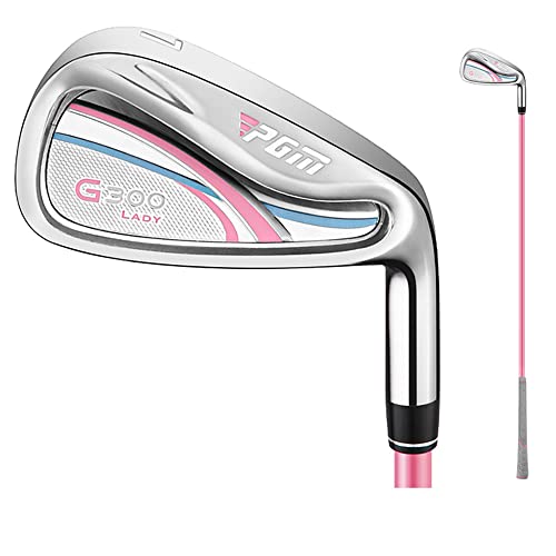 Pink Lady'S Golf Iron 7 Carbon Steel Shaft L Flex Stainless Steel Head Lie 62.5 Loft 34 con Cubierta Elegante diseñada para la precisión y la Comodidad de Las Mujeres en el Campo