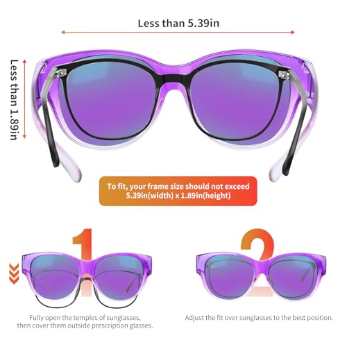 Image of GEGURI Polarized Sunglasses Fit Over Glasses for Men Women, Oversized Square Sun Glasses UV400 Protection Shades