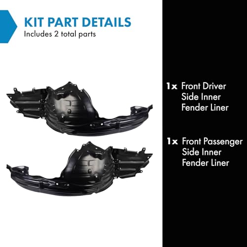 Image of TRQ Front Inner Fender Liner Set Compatible with 2017-2022 Subaru Impreza SU1248128 SU1249128