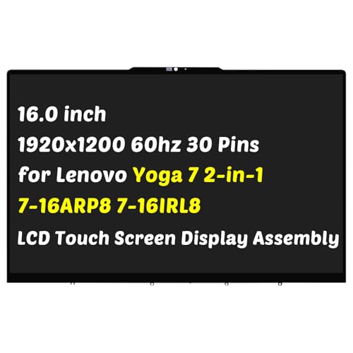 Image of 5D10S39975 Replacement for Lenovo Yoga 7 2-in-1 16IRL8 16ARP8 Type 83BS 82YM 30 Pins 16.0 inch LCD Display Touch Screen Assembly (for 1920x1200 Only)