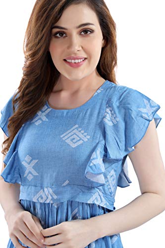 Image of AV2 Women's Rayon Empire Kurti (5098BXL Blue X-Large)