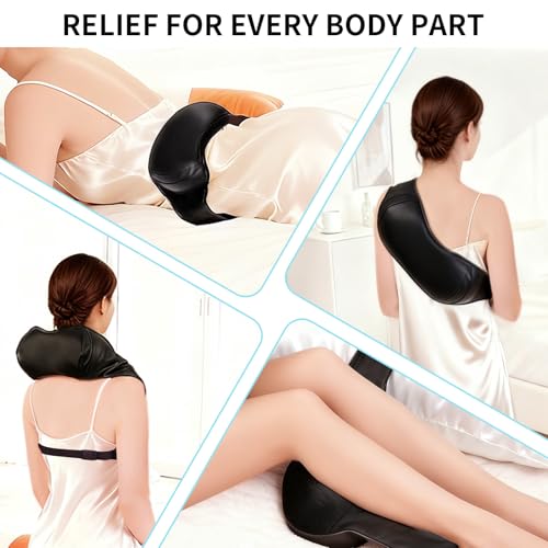 Image of TISSCARE Shiatsu Neck Massager for Pain Relief Deep Tissue, Back Massager with Heat, 3D Kneading Electric Massager for Shoulder, Leg, Plug-in for Home, Office, Car, Ideal Gift for Women Men Mom Dad