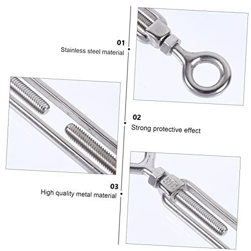 Tensores de Acero Inoxidable para Cuerda con Ojo y Ojo, 5.12 x 0.79 x 0.28 pulgadas, Alta Resistencia miniatura 5