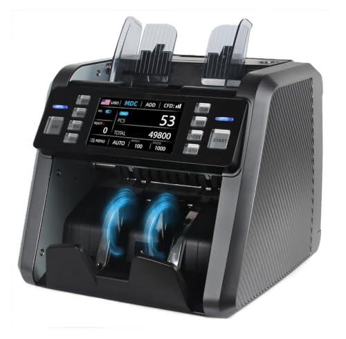 Image of swaggers Heavy Duty Mixed Denomination Note Counting Machine with 2 CIS Sensors, Multi Currency Supports| UV /MG /IR /MT Fake Note Detection| Serial Number Recognition, Touch Screen