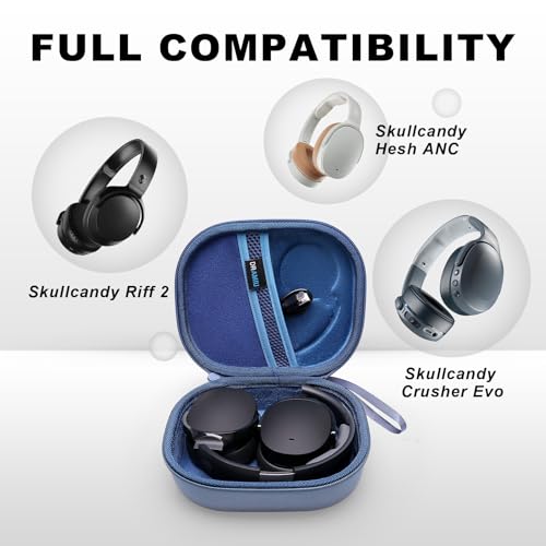 Image of Hard Case for Skullcandy Bluetooth Headphones, Blue(Case Only) | for Skullcandy Crusher ANC 2 /Crusher Evo /Crusher 1080 /Crusher 720 /Crusher /Crusher 540 /Hesh ANC /Hesh Evo /Hesh 540 Headphones