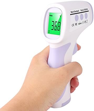 Infrared Thermometer,No Touch Digital Thermometer/IR Temperature Gun Three-Color Backlights (Color Alarm) Alarm Function for Body and Surface of Objects Measurement (Batteries Included)