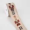 Wired Ribbon 2.5 inch, Christmas Wired Edge Ribbons Glitter Nutcracker Ivory Satin Toy Soldier for Gift Wrapping Christmas Tree Decoration Crafts Wreaths Supplies-Continuous 10 Yards #1