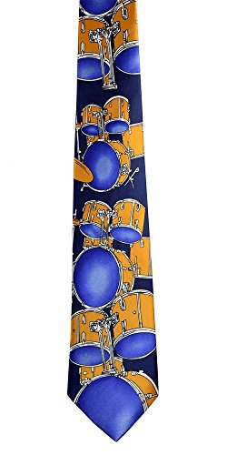 New Mens Musical Notes Instrument Drum Set Drums Fashion Necktie 14