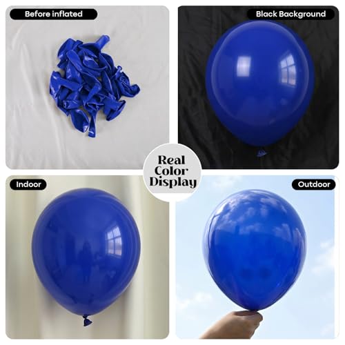 Image of Togvu Blue Balloons, 50Pack 12 Inch Royal Blue Latex Party Balloons for Birthday Graduation Baseball Nautical Retirement Bachelorette Patriotic Party Decorations
