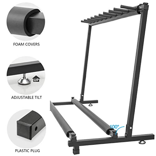 Morimoe Guitar Bass Stand for Multiple Guitars Display Foldable Rack (9-Space)