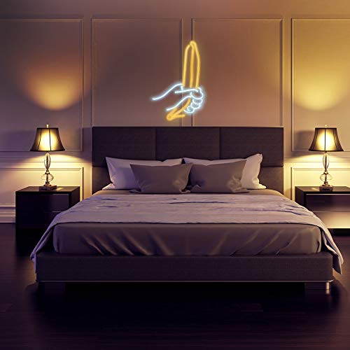 Neon Signs Banana Neon Light Sign Real Glass Neon Sign Neon Lights Neon Wall Sign Real Neon Decorative Light for Home Bedroom Room Decor Bar Office Halloween Party - Thumbnail 3