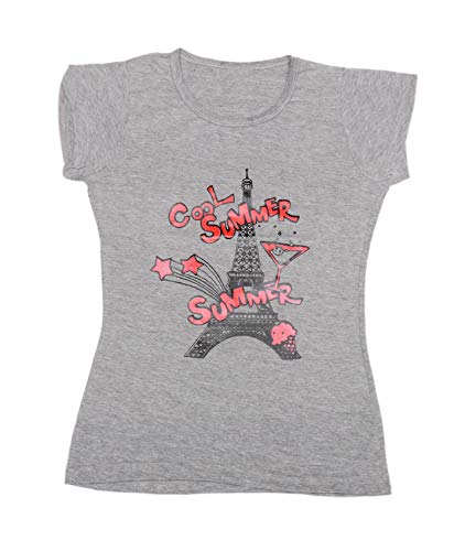 Image of indi weaves Girls Pure Cotton Chest Printed Half Sleeves Round Neck T-Shirts (Pack of 4)