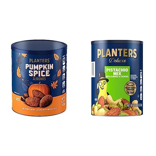 PLANTERS Pumpkin Spice Almonds, 15.25 oz + PLANTERS Pistachio Lovers Nut Mix, 1.12