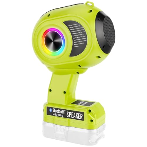 GRVODFRTA Wireless Bluetooth Speaker Compatible with Ryobi ONE 18v Battery TWS Paring BT5.3 AUX TF USB Input Portable Bluetooth Speaker Wireless for Home Jobsite Party Outdoor(No Battery)