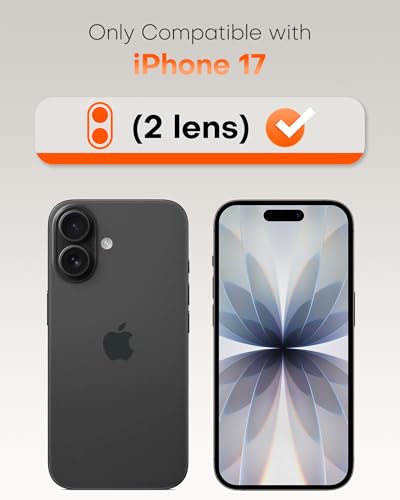 Image of TOCOL Camera Lens Protector for iPhone 17 Tempered Glass HD Individual Scratch Resistant Camera Cover Accessories Case Friendly 2 Pack(Black)