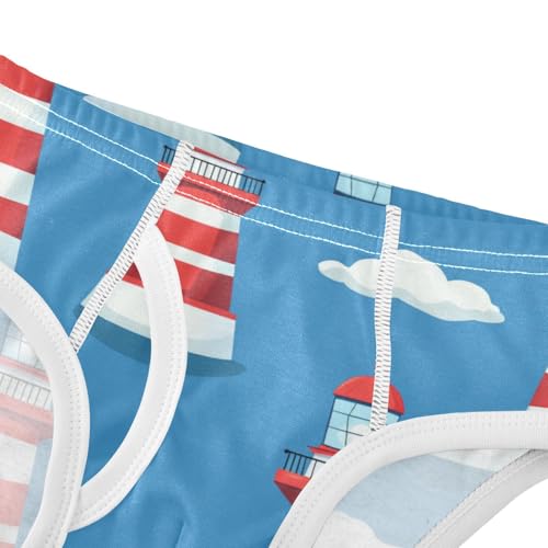 Wusikd Lighthouse Boys' Underwear Cotton Red Boys Briefs Soft Toddler Underwear 2T4