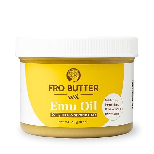 Fro Butter Emu Oil Hair Growth Treatment | Shea Butter, Virgin Coconut & Lavender Oil, Pumpkin Seeds & Nourishing Extracts | For Fast Hair Restoration, Split Ends, Damaged & Brittle Hair, Men & Women