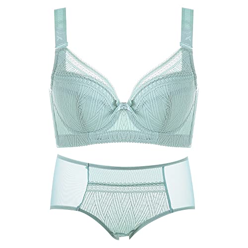 Ensemble soutien-gorge et culotte grande taille vert 90B - 2