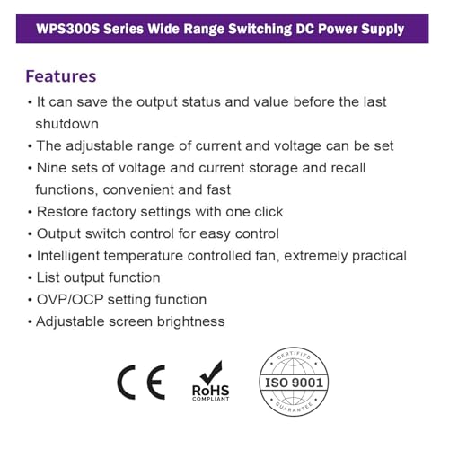 Image of MATRIX Wide Range Programmable DC Power Supply WPS300S-80-6, 80V 6A 150W, Switching Adjustable Bench Power Supply 1mV /0.1mA Resolution,List Output,OCP OVP for Lab, Electronic Repair, School Teaching