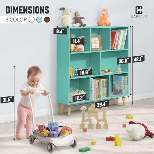 CAPHAUS-Modern Wooden Bookshelf with Open Shelves
